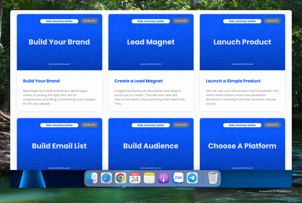 Screenshot Startwithme.online blog